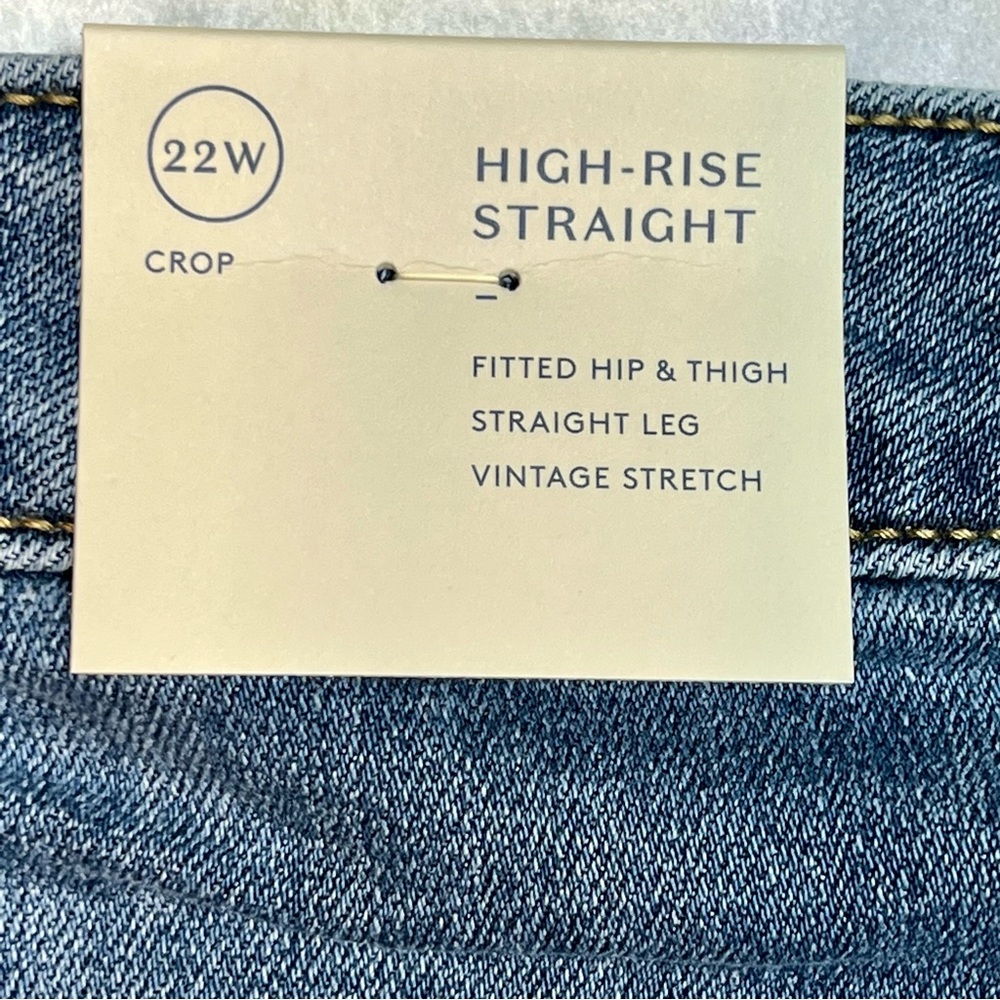 Universal Thread High Rise Straight Crop Distressed BlueJeans Women’s Sz.22W NWT - Picture 4 of 11